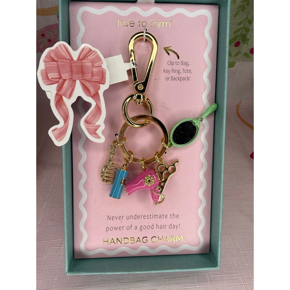Hairdresser Themed Bag Charm keychain - Picture 1 of 4